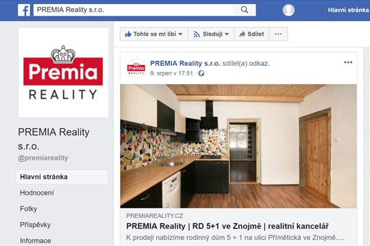 Premia Reality na Facebooku